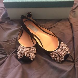💕Blue by Betsey Johnson black satin ballet flat